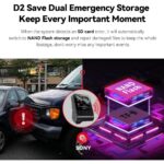 Z50 Dikiz Aynası Araba Kamerası, 4K Ön, 1080P Arka, Gece Görüşü, G-Sensörü, Wifi, Gps - Görsel 3