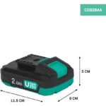 Vonroc Vpower 20V Akü - 20V Li-Lon -2.0 Ah  -Çift ​​yönlü Usb-C Bağlantısıyla - Görsel 2