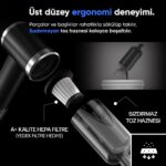 Enkado 12000PA Güçlü Vakum 2in1 Kablosuz Taşınabilir Şarjlı Araç Süpürgesi ve Hava Üfleyici 2 Kademeli Mini Araç Içi Süpürge - Görsel 3