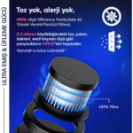 Enkado 12000PA Güçlü Vakum 2in1 Kablosuz Taşınabilir Şarjlı Araç Süpürgesi ve Hava Üfleyici 2 Kademeli Mini Araç Içi Süpürge - Görsel 4