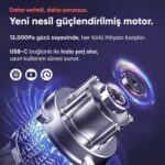 Enkado 12000PA Güçlü Vakum 2in1 Kablosuz Taşınabilir Şarjlı Araç Süpürgesi ve Hava Üfleyici 2 Kademeli Mini Araç Içi Süpürge - Görsel 5