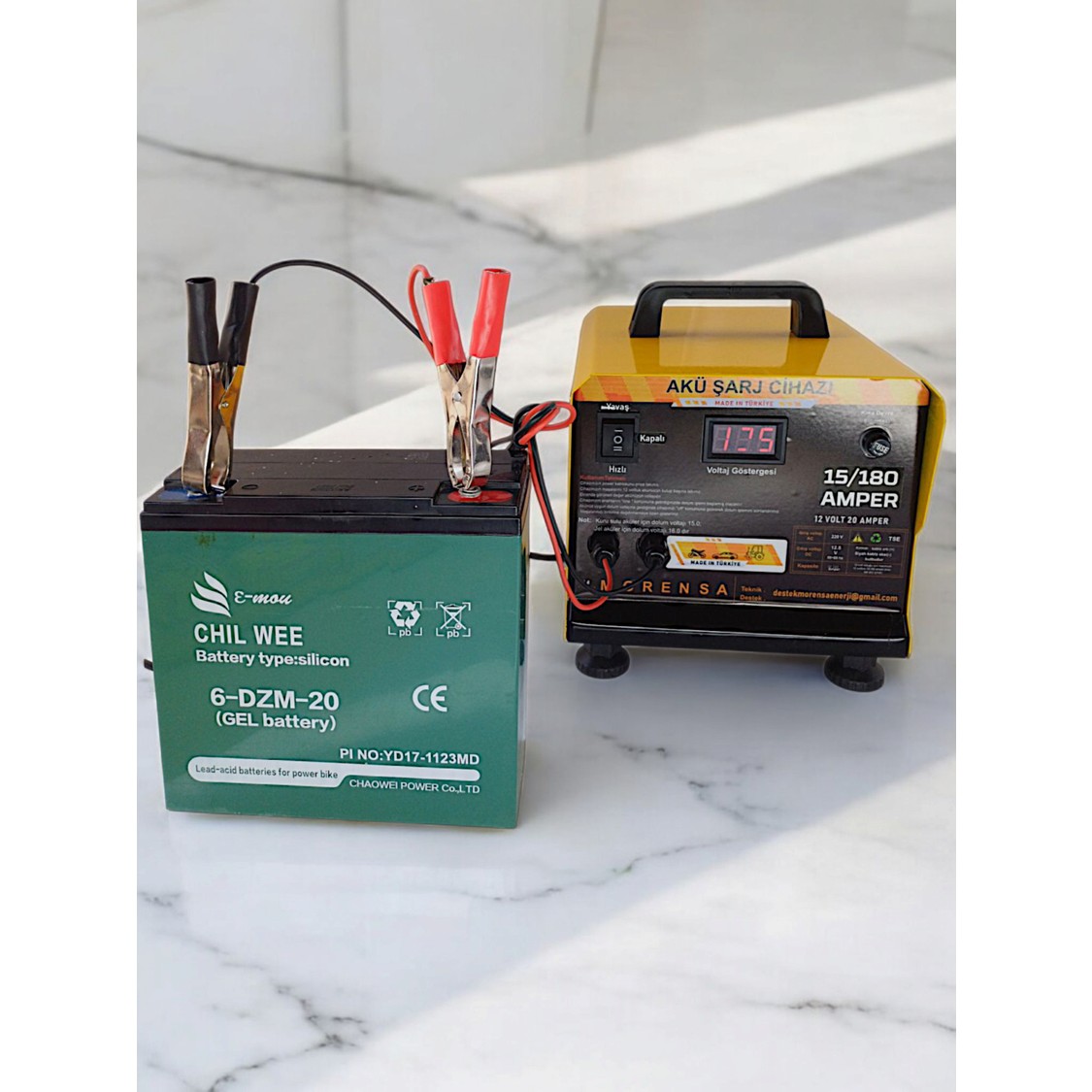 110001032778206.jpg Morensa Enerji 12 Volt 20 Amper Akü Şarj Cihazı - Görsel 1