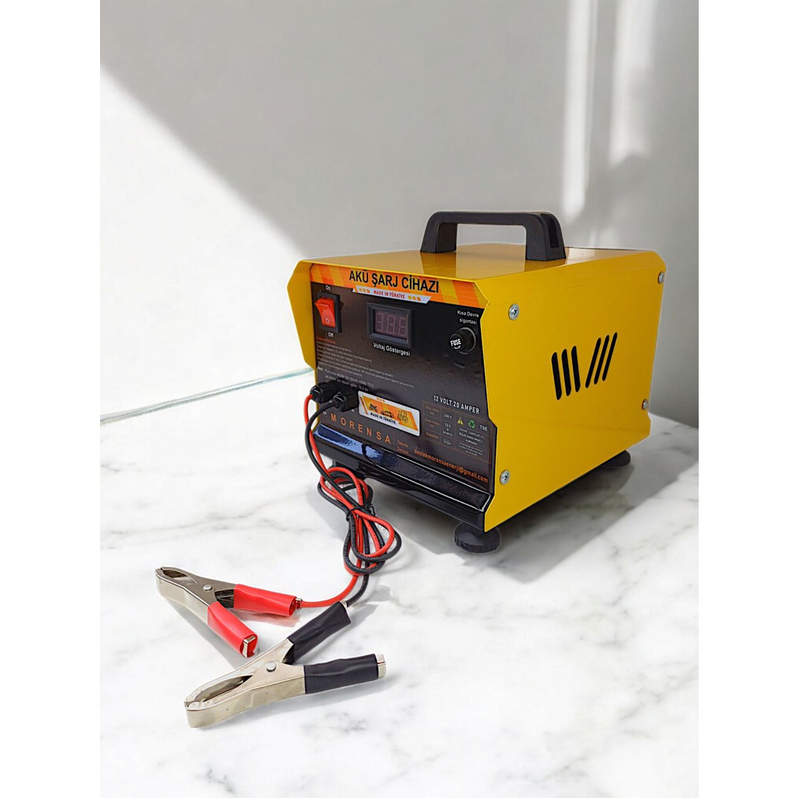 110001032780959.jpg Morensa Enerji 12 Volt 20 Amper Bakır Sargılı Dijital Akü Şarj Cihazı - Görsel 1