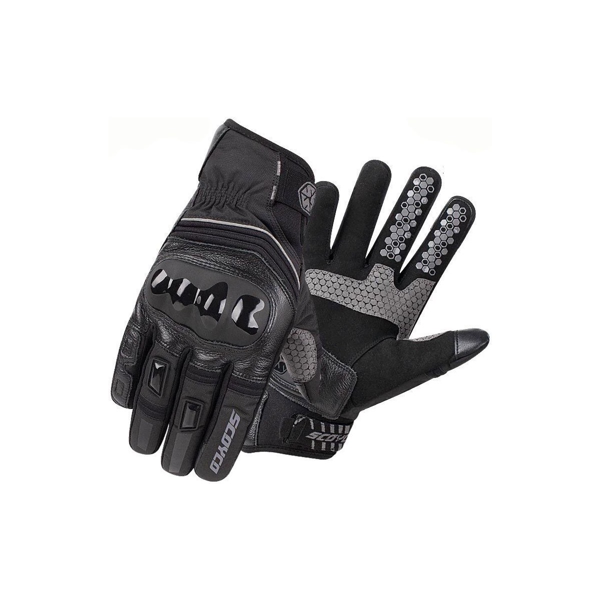 110000584071763.jpg Ebakbak Otosiklet Eldiveni Deri ve Cordura Reflektörlü Su Geçirmez Özel Iç Mebran Dirençli Motor Eldiveni - Görsel 1