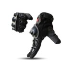 Motoanl Motosiklet Kadın Eldiveni Sert Plastik Full Koruma Kaydırmaz Kumaş Womeni Motor Eldiven Black - Görsel 2