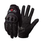 Motoanl Motosiklet Kadın Eldiveni Sert Plastik Full Koruma Kaydırmaz Kumaş Womeni Motor Eldiven Black - Görsel 4