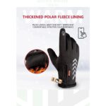 Motiva Softshell Unisex Bisiklet, Motosiklet Eldiven Suya Dayanıklı Dokunmatik Kışlık Rüzgar Geçirmez Kaymaz - Görsel 2