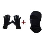 Hipatya Siyah Termal Kışlık Polar Eldiven ve Termal Maske Motorcu Kask Içine 2li Set