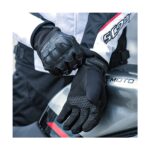 Motoanl Motosiklet Kışlık Eldiven Waterproof Oxford ve Deri Kumaş Premium Motor Korumalı Eldiveni Siyah