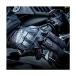 Motoanl Motosiklet Kışlık Eldiven Waterproof Oxford ve Deri Kumaş Premium Motor Korumalı Eldiveni Siyah - Görsel 3
