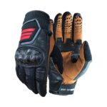 Motoanl Motosiklet Eldiveni Carbon Fiber Full Koruma Deri Motorcu Eldiven Siyah