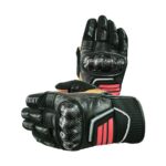 Motoanl Motosiklet Eldiveni Carbon Fiber Full Koruma Deri Motorcu Eldiven Siyah - Görsel 2