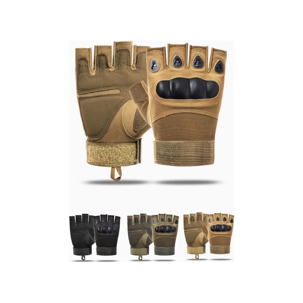 110001197677868.jpg Single Sword Yarım Parmak Taktik Eldiven Bisiklet Motosiklet Outdoor Eldiven - Görsel 1