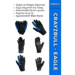 Motokit / Crayzbull Eagle Mavi Su ve Rüzgar Geçirmez Kışlık Erkek Motosiklet Eldiveni