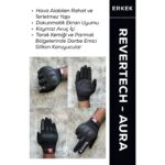 Motokit Revertech Aura Siyah - Dokunmatik Ekran Uyumlu Motosiklet Eldiveni (Erkek)