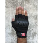 Motokit Revertech Aura Siyah / Yarım Parmak - Kaymaz Avuç Içi Özellikli Motosiklet Eldiveni (Erkek) - Görsel 2