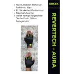 Motokit Revertech Aura Siyah - Neon / Yarım Parmak - Kaymaz Avuç Içi Özellikli Motosiklet Eldiveni (Erkek)