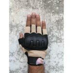 Motokit Revertech Aura Krem / Yarım Parmak - Kaymaz Avuç Içi Özellikli Motosiklet Eldiveni (Erkek) - Görsel 3