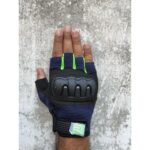 Motokit Revertech Aura Lacivert - Neon / Yarım Parmak - Kaymaz Avuç Içi Motosiklet Eldiveni (Erkek) - Görsel 2