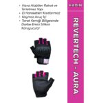 Motokit Revertech Aura Pembe / Yarım Parmak - Kaymaz Avuç Içi Motosiklet Eldiveni (Kadın)