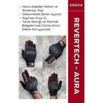 Motokit Revertech Aura Kırmızı - Dokunmatik Ekran Uyumlu Motosiklet Eldiveni (Erkek)