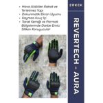 Motokit Revertech Aura Lacivert / Neon - Dokunmatik Ekran Uyumlu Motosiklet Eldiveni (Erkek)