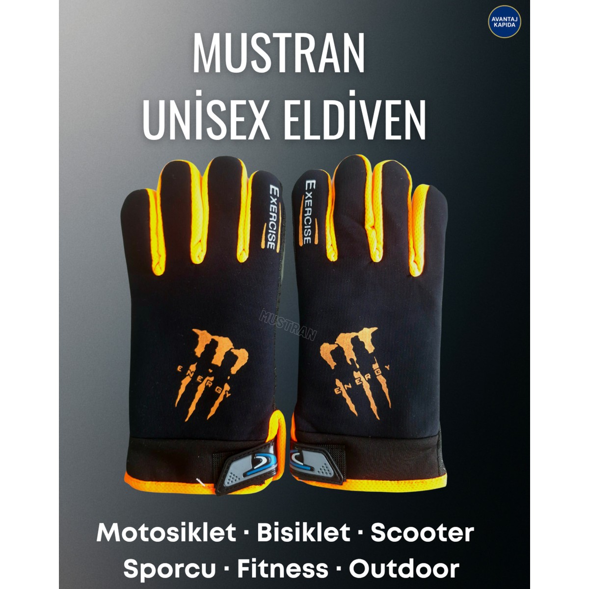 110001264594847.jpg Mustran Energy Series Sporcu Fitness Outdoor Egzersiz Eldiveni – Kaymaz, Esnek Unisex (5 Renk) - Görsel 1