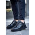 Evyora Kb-X4  Kuback Siyah Cilt Siyah Yüksek Taban Bağcıklı Günlük Erkek Ayakkabı - Görsel 2