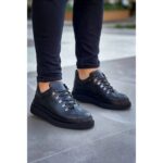 Evyora Kb-X4  Kuback Siyah Cilt Siyah Yüksek Taban Bağcıklı Günlük Erkek Ayakkabı - Görsel 3