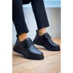 Evyora Kb-X3  Kuback Siyah Cilt Siyah Taban Bağcıklı  Günlük Erkek  Ayakkabı - Görsel 2